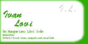 ivan lovi business card
